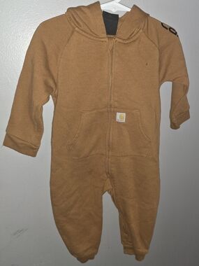 Carhartt Toddler Zip-Front Hooded One-Piece in Carhartt Brown